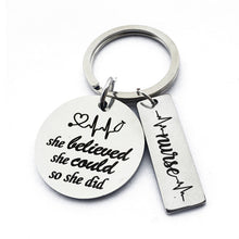 Load image into Gallery viewer, Nurse's Day Stainless Steel Keychain ECG Doctor Gift