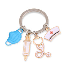 Load image into Gallery viewer, Mask Syringe Stethoscope Nurse Keychain