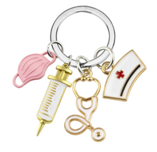 Load image into Gallery viewer, Nurse Doctor Mask Keychain Medical Ambulance Key Ring
