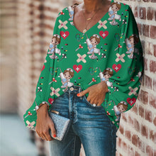 Load image into Gallery viewer, Medical Themed Long-sleeved Bottoming Shirt Top
