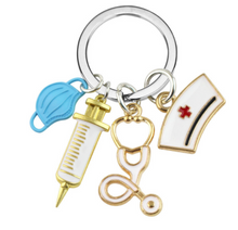 Load image into Gallery viewer, Nurse Doctor Mask Keychain Medical Ambulance Key Ring