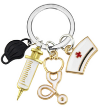 Load image into Gallery viewer, Nurse Doctor Mask Keychain Medical Ambulance Key Ring