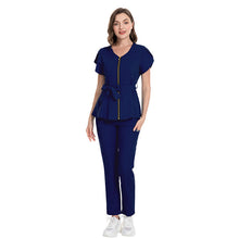 Load image into Gallery viewer, Lace-up Waist Retraction Surgical Gowns Female Separate Suit Hospital Short Sleeve Brush Hand Clothes Hand Washing Clothes
