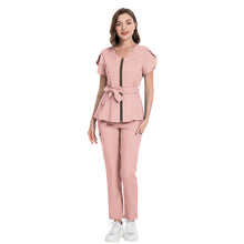 Load image into Gallery viewer, Lace-up Waist Retraction Surgical Gowns Female Separate Suit Hospital Short Sleeve Brush Hand Clothes Hand Washing Clothes
