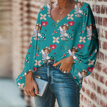 Load image into Gallery viewer, Medical Themed Long-sleeved Bottoming Shirt Top