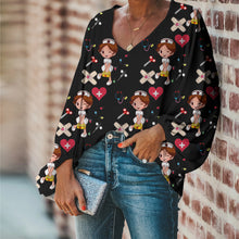 Load image into Gallery viewer, Medical Themed Long-sleeved Bottoming Shirt Top