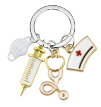 Load image into Gallery viewer, Nurse Doctor Mask Keychain Medical Ambulance Key Ring