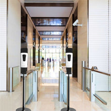 Load image into Gallery viewer, Black Hand Sanitizer Dispenser Stainless Steel Floor Stand Automatic Hand Sanitizer Dispenser Touchless Liquid Spray Dispenser