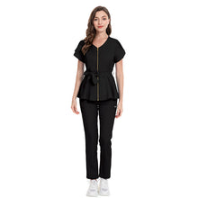 Load image into Gallery viewer, Lace-up Waist Retraction Surgical Gowns Female Separate Suit Hospital Short Sleeve Brush Hand Clothes Hand Washing Clothes
