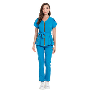 Lace-up Waist Retraction Surgical Gowns Female Separate Suit Hospital Short Sleeve Brush Hand Clothes Hand Washing Clothes